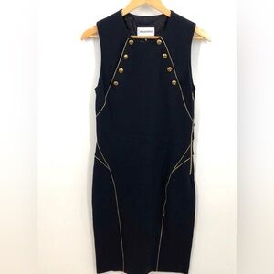 Emilio Pucci Navy Dress with Gold Buttons